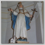 Ledinica, cerkev sv. Ane: sv. Radegunda z atributi: veriga, križ, cerkev